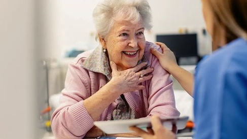 Smiling elderly woman